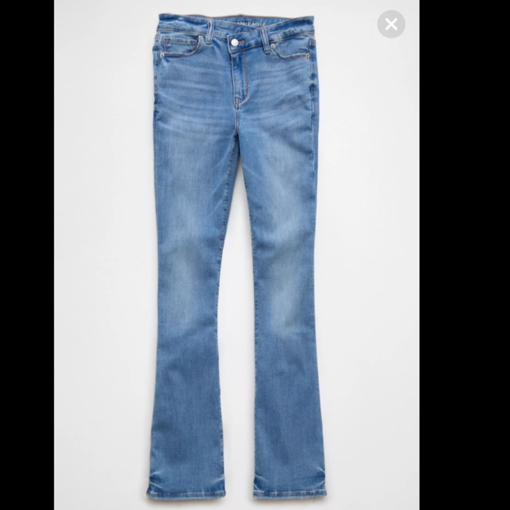American Eagle Light Blue High Waisted Skinny Kick Jeans